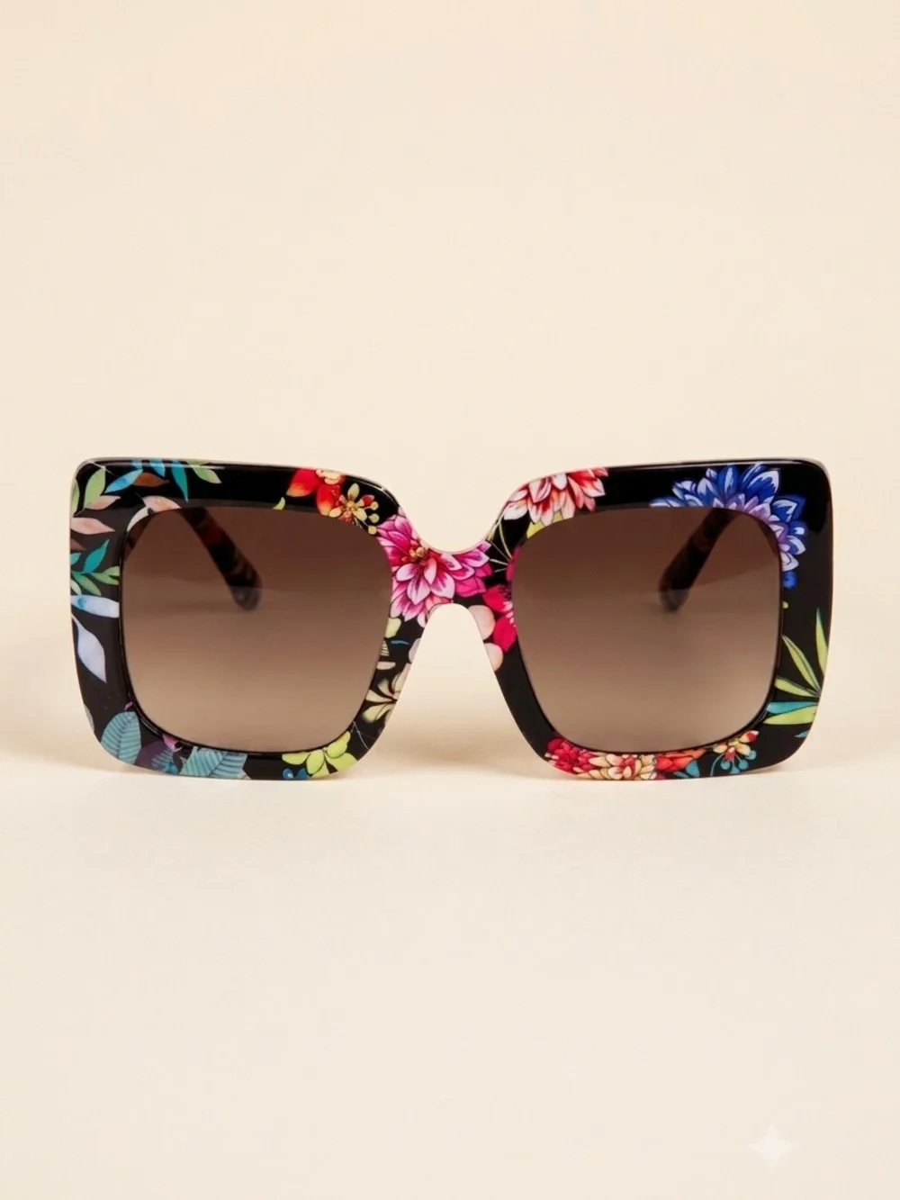 Johnny Was Sutton Floral Print Oversized Square Sunglasses NWT - Picture 1 of 12